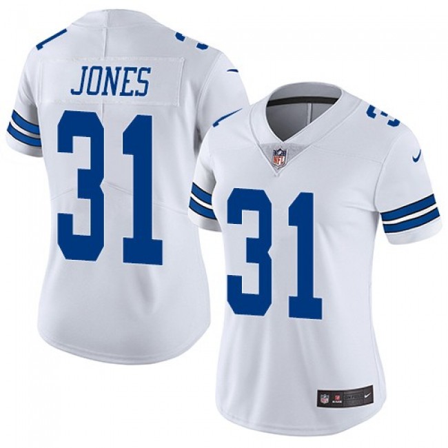 Women's Cowboys #31 Byron Jones White Stitched NFL Vapor Untouchable Limited Jersey