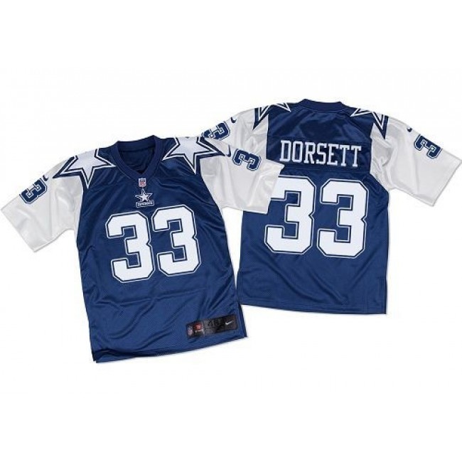 Nike Cowboys #33 Tony Dorsett Navy Blue/White Throwback Men's Stitched NFL Elite Jersey