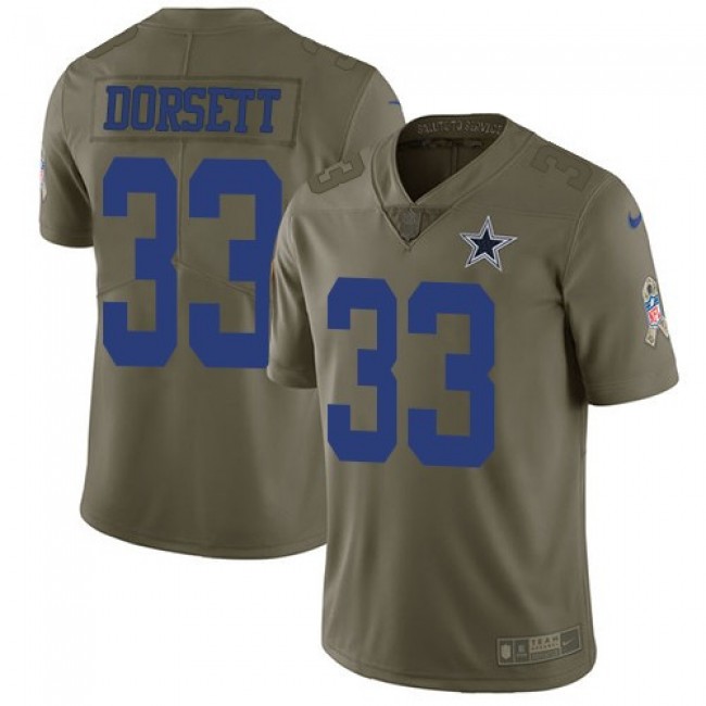 Dallas Cowboys #33 Tony Dorsett Olive Youth Stitched NFL Limited 2017 Salute to Service Jersey
