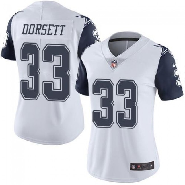 Women's Cowboys #33 Tony Dorsett White Stitched NFL Limited Rush Jersey