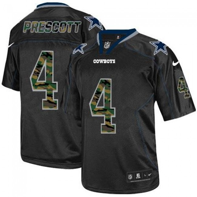 Nike Cowboys #4 Dak Prescott Black Men's Stitched NFL Elite Camo Fashion Jersey