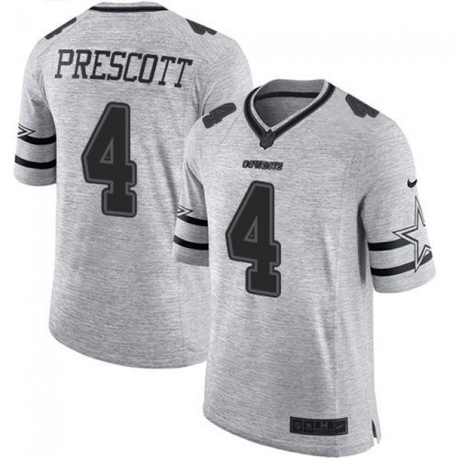 وي كير Nike Cowboys #4 Dak Prescott Gray Men's Stitched NFL Limited Gridiron Gray  II Jersey وي كير