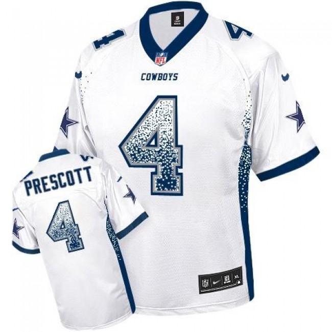 Nike Cowboys #4 Dak Prescott White Men's Stitched NFL Elite Drift Fashion Jersey
