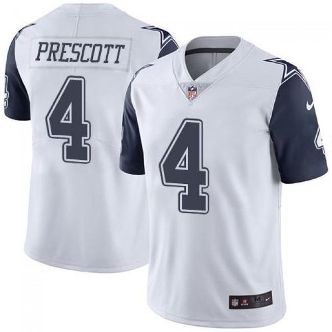 Dallas Cowboys #4 Dak Prescott White Youth Stitched NFL Limited Rush Jersey