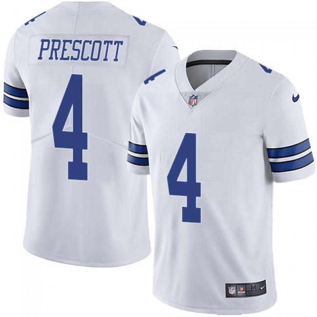 Dallas Cowboys #4 Dak Prescott White Youth Stitched NFL Vapor Untouchable Limited Jersey