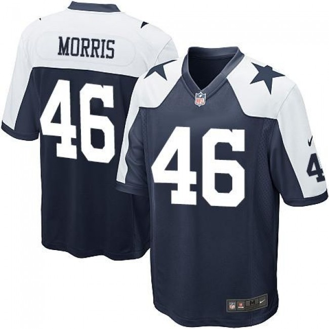 عمل يدويه Nike Cowboys #46 Alfred Morris Navy Blue Thanksgiving Men's Stitched NFL Throwback Elite Jersey تصميم تسريحه
