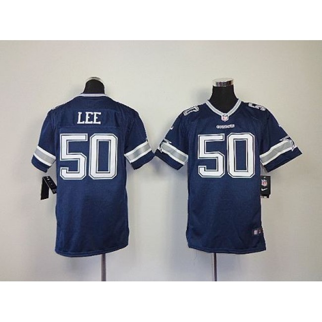 Dallas Cowboys #50 Sean Lee Navy Blue Team Color Youth Stitched NFL Elite Jersey