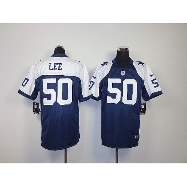 Dallas Cowboys #50 Sean Lee Navy Blue Thanksgiving Youth Throwback Stitched NFL Elite Jersey