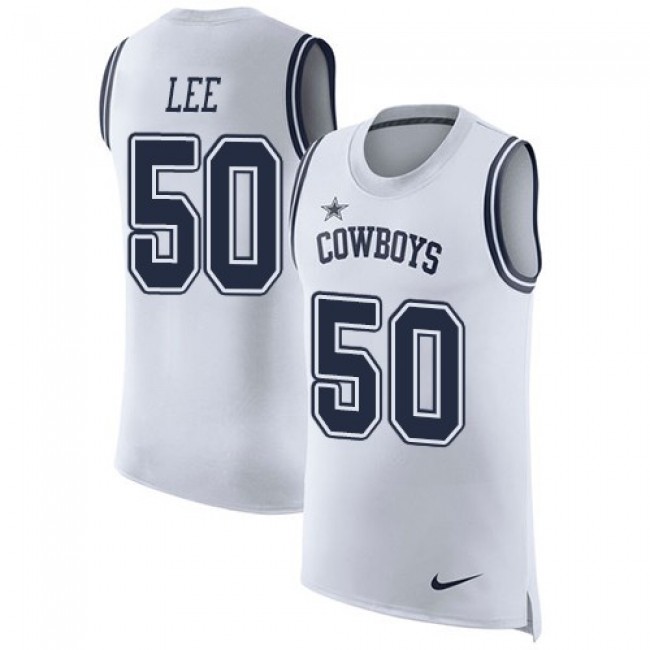 Nike Cowboys #50 Sean Lee White Men's Stitched NFL Limited Rush Tank Top Jersey