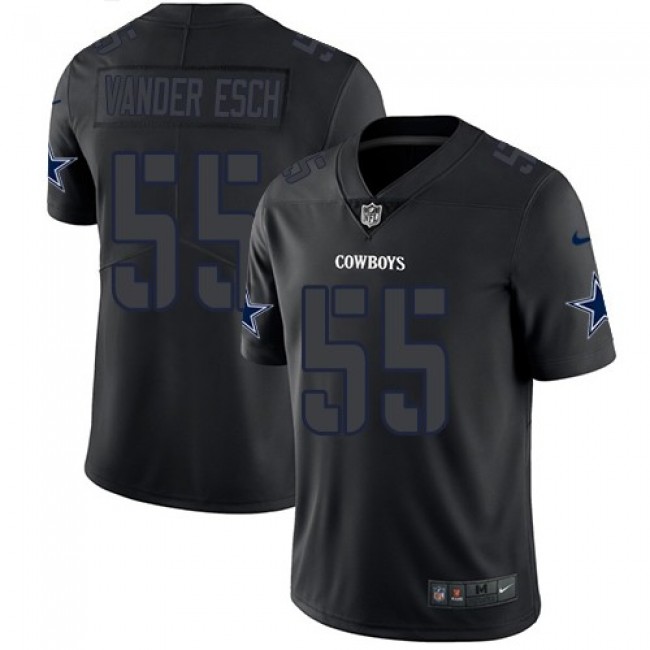 Nike Cowboys #55 Leighton Vander Esch Black Men's Stitched NFL Limited Rush Impact Jersey