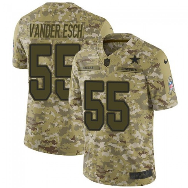 Nike Cowboys #55 Leighton Vander Esch Camo Men's Stitched NFL Limited 2018 Salute To Service Jersey