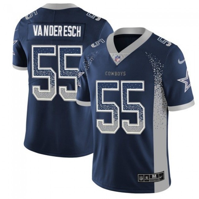 Nike Cowboys #55 Leighton Vander Esch Navy Blue Team Color Men's Stitched NFL Limited Rush Drift Fashion Jersey