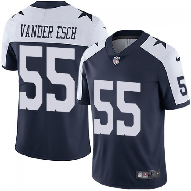 Nike Cowboys #55 Leighton Vander Esch Navy Blue Thanksgiving Men's Stitched NFL Vapor Untouchable Limited Throwback Jersey