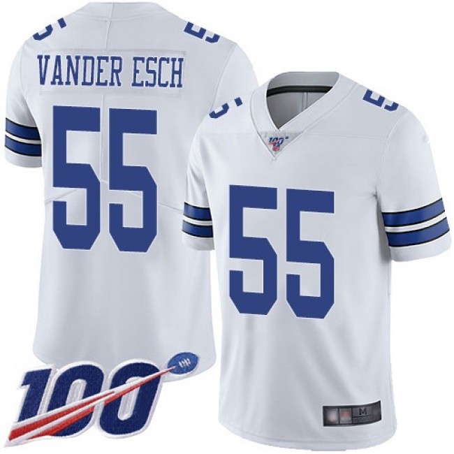 Nike Cowboys #55 Leighton Vander Esch White Men's Stitched NFL 100th Season Vapor Limited Jersey
