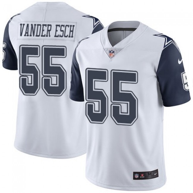 Nike Cowboys #55 Leighton Vander Esch White Men's Stitched NFL Limited Rush Jersey