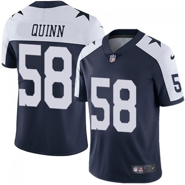 Nike Cowboys #58 Robert Quinn Navy Blue Thanksgiving Men's Stitched NFL Vapor Untouchable Limited Throwback Jersey