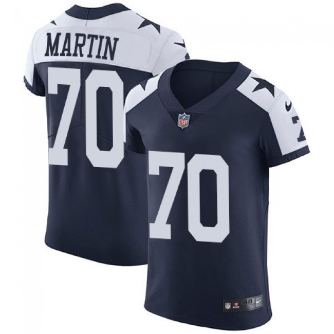 Nike Cowboys #70 Zack Martin Navy Blue Thanksgiving Men's Stitched NFL Vapor Untouchable Throwback Elite Jersey