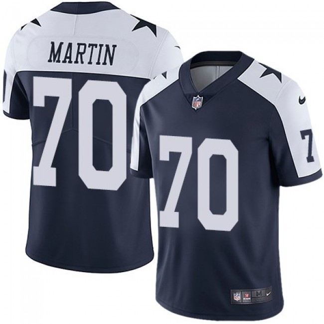 Dallas Cowboys #70 Zack Martin Navy Blue Thanksgiving Youth Stitched NFL Vapor Untouchable Limited Throwback Jersey