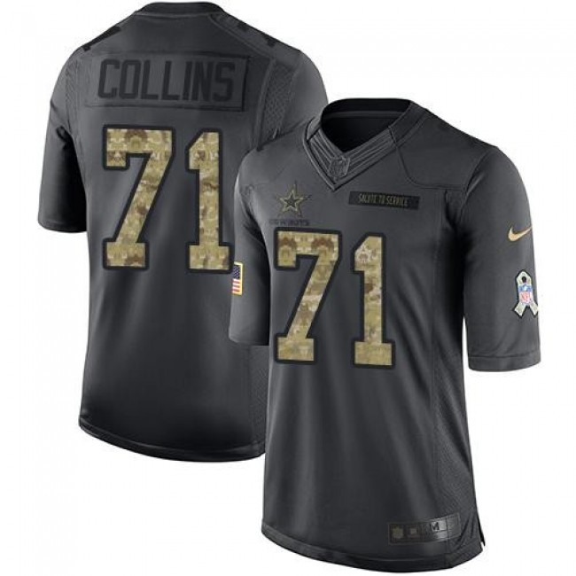 Dallas Cowboys #71 La el Collins Black Youth Stitched NFL Limited 2016 Salute to Service Jersey