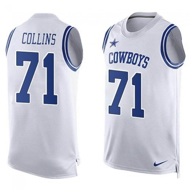 Nike Cowboys #71 La'el Collins White Men's Stitched NFL Limited Tank Top Jersey