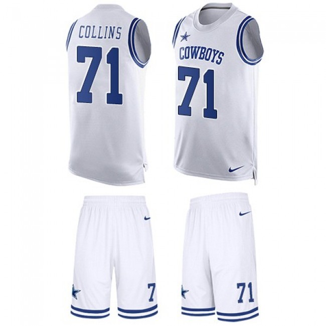 Nike Cowboys #71 La'el Collins White Men's Stitched NFL Limited Tank Top Suit Jersey