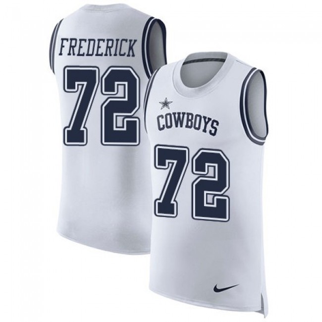 Nike Cowboys #72 Travis Frederick White Men's Stitched NFL Limited Rush Tank Top Jersey