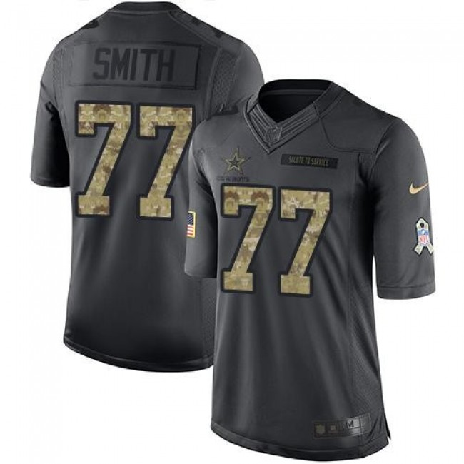 Nike Cowboys #77 Tyron Smith Black Men's Stitched NFL Limited 2016 Salute To Service Jersey