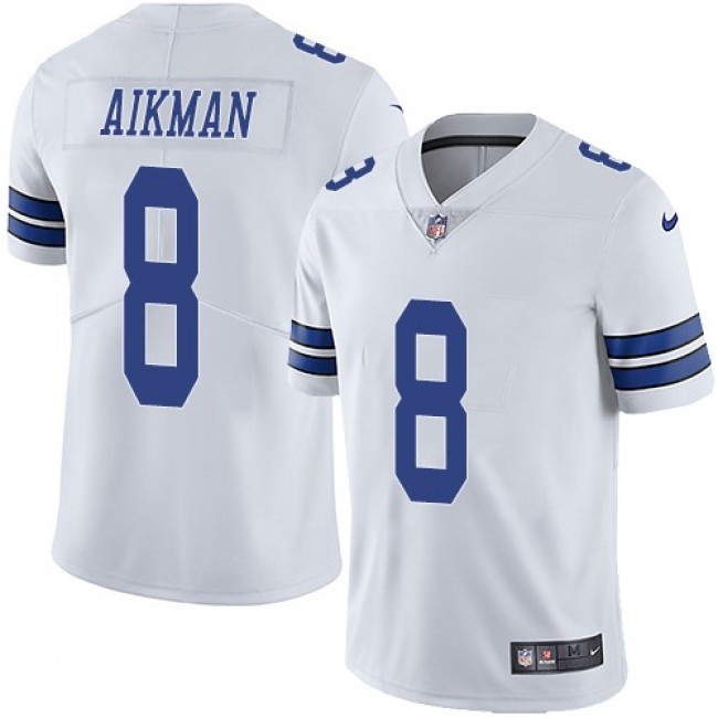 Dallas Cowboys #8 Troy Aikman White Youth Stitched NFL Vapor Untouchable Limited Jersey