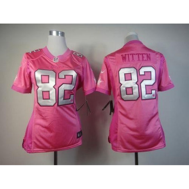 Women's Cowboys #82 Jason Witten Pink Be Luv'd Stitched NFL New Elite Jersey