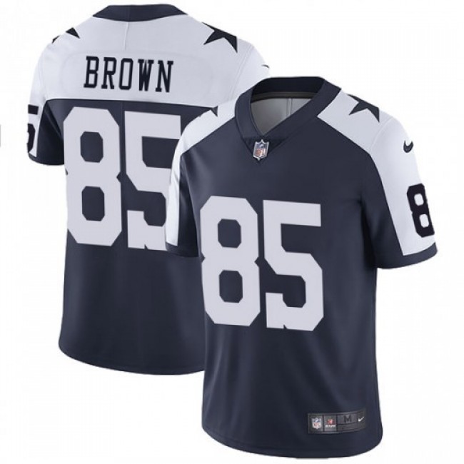 Nike Cowboys #85 Noah Brown Navy Blue Thanksgiving Men's Stitched NFL Vapor Untouchable Limited Throwback Jersey