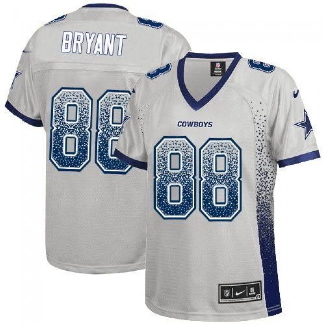 Women's Cowboys #88 Dez Bryant Grey Stitched NFL Elite Drift Jersey