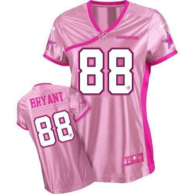 Women's Cowboys #88 Dez Bryant Pink Be Luv'd Stitched NFL Elite Jersey