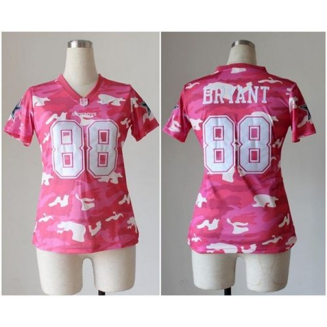 Women's Cowboys #88 Dez Bryant Pink Stitched NFL Elite Camo Jersey