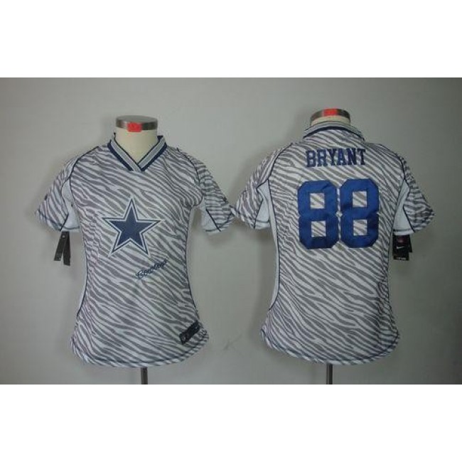 Women's Cowboys #88 Dez Bryant Zebra Stitched NFL Elite Jersey