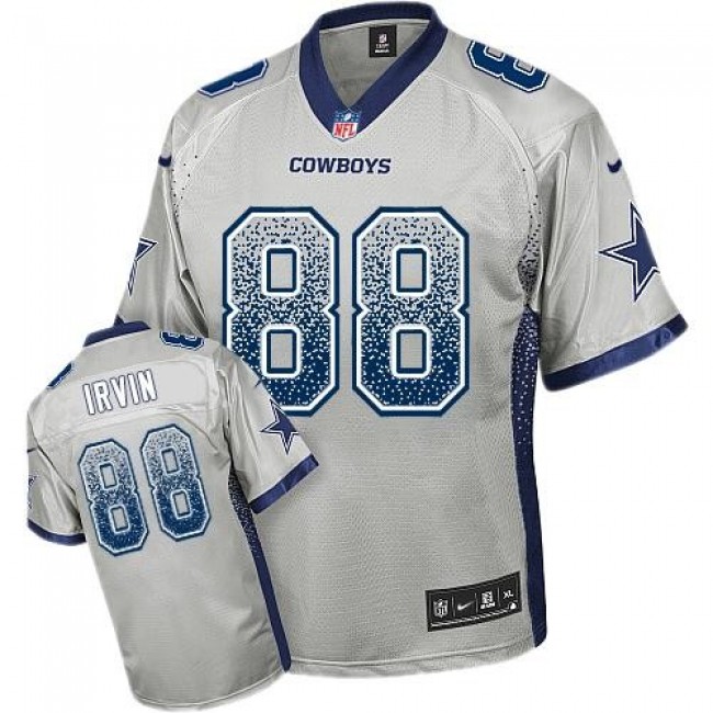 Nike Cowboys #88 Michael Irvin Grey Men's Stitched NFL Elite Drift Fashion Jersey