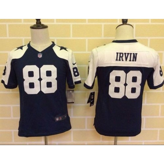 Dallas Cowboys #88 Michael Irvin Navy Blue Thanksgiving Youth Throwback Stitched NFL Elite Jersey