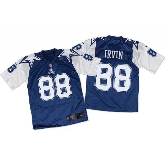 Nike Cowboys #88 Michael Irvin Navy Blue/White Throwback Men's Stitched NFL Elite Jersey