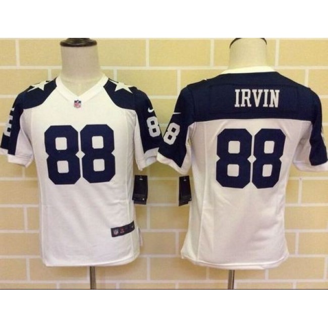 Dallas Cowboys #88 Michael Irvin White Thanksgiving Youth Throwback Stitched NFL Elite Jersey