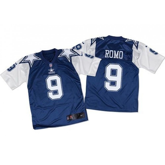 سوق البلاستيك Nike Cowboys #9 Tony Romo Navy BlueWhite Throwback Men's Stitched NFL Elite Jersey حشوات جباتي