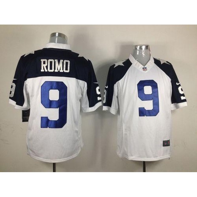 Nike Cowboys #9 Tony Romo White Thanksgiving Men's Throwback Stitched NFL Limited Jersey