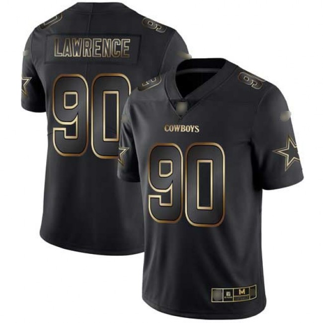 Nike Cowboys #90 Demarcus Lawrence Black/Gold Men's Stitched NFL Vapor Untouchable Limited Jersey