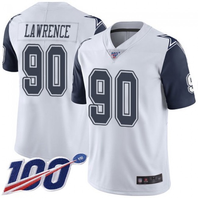 Nike Cowboys #90 Demarcus Lawrence White Men's Stitched NFL Limited Rush 100th Season Jersey