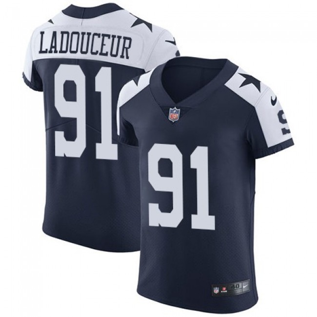 Nike Cowboys #91 L. P. Ladouceur Navy Blue Thanksgiving Men's Stitched NFL Vapor Untouchable Throwback Elite Jersey