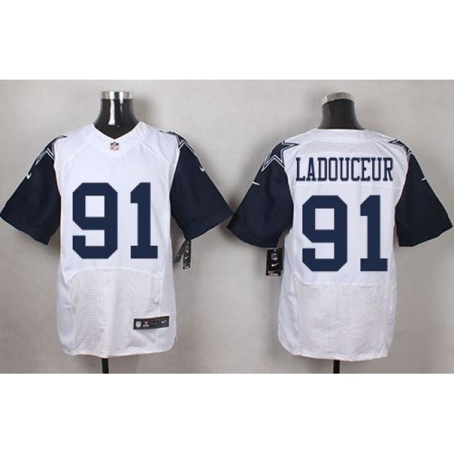 Nike Cowboys #91 L. P. Ladouceur White Men's Stitched NFL Elite Rush Jersey