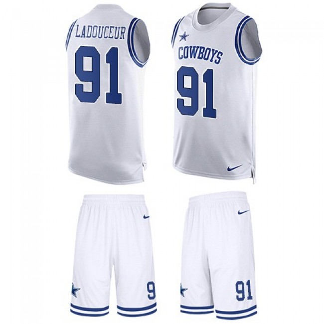 Nike Cowboys #91 L. P. Ladouceur White Men's Stitched NFL Limited Tank Top Suit Jersey