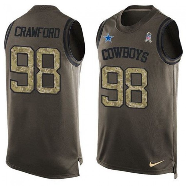 Nike Cowboys #98 Tyrone Crawford Green Men's Stitched NFL Limited Salute To Service Tank Top Jersey