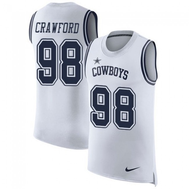 Nike Cowboys #98 Tyrone Crawford White Men's Stitched NFL Limited Rush Tank Top Jersey