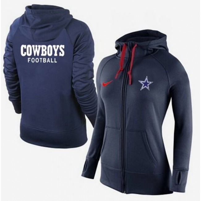 Women's Dallas Cowboys Full-Zip Hoodie Dark Blue Jersey