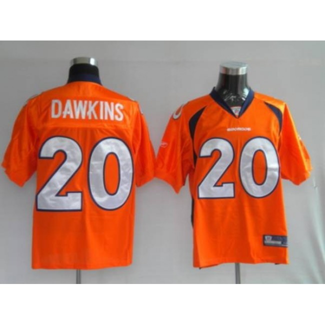Broncos #20 Brian Dawkins Orange Stitched NFL Jersey
