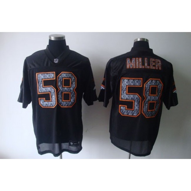 Broncos #58 Von Miller Black Sideline United Stitched NFL Jersey